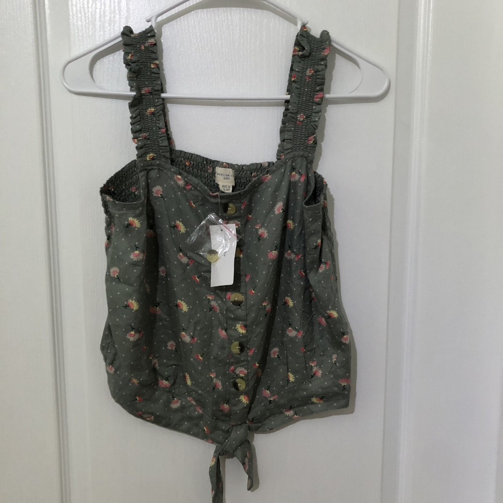 American Eagle Kids Girls Floral Multicolored Sleeveless Tank Top Size 16 NWT‎